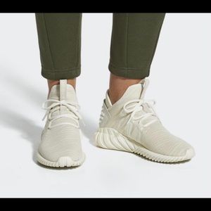 Off White Adidas running shoes, size 9.